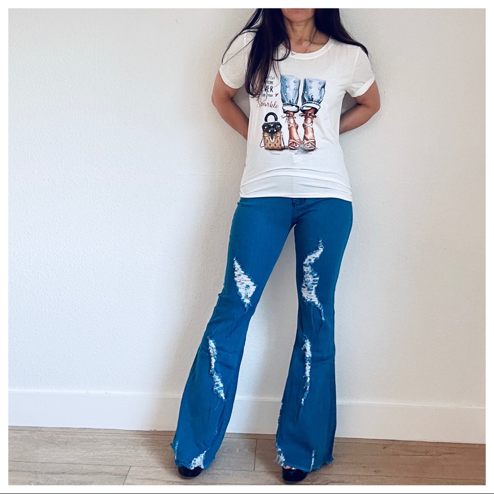 Absolutely Fabulous flared Bell bottom jeans - Picture 2 of 3